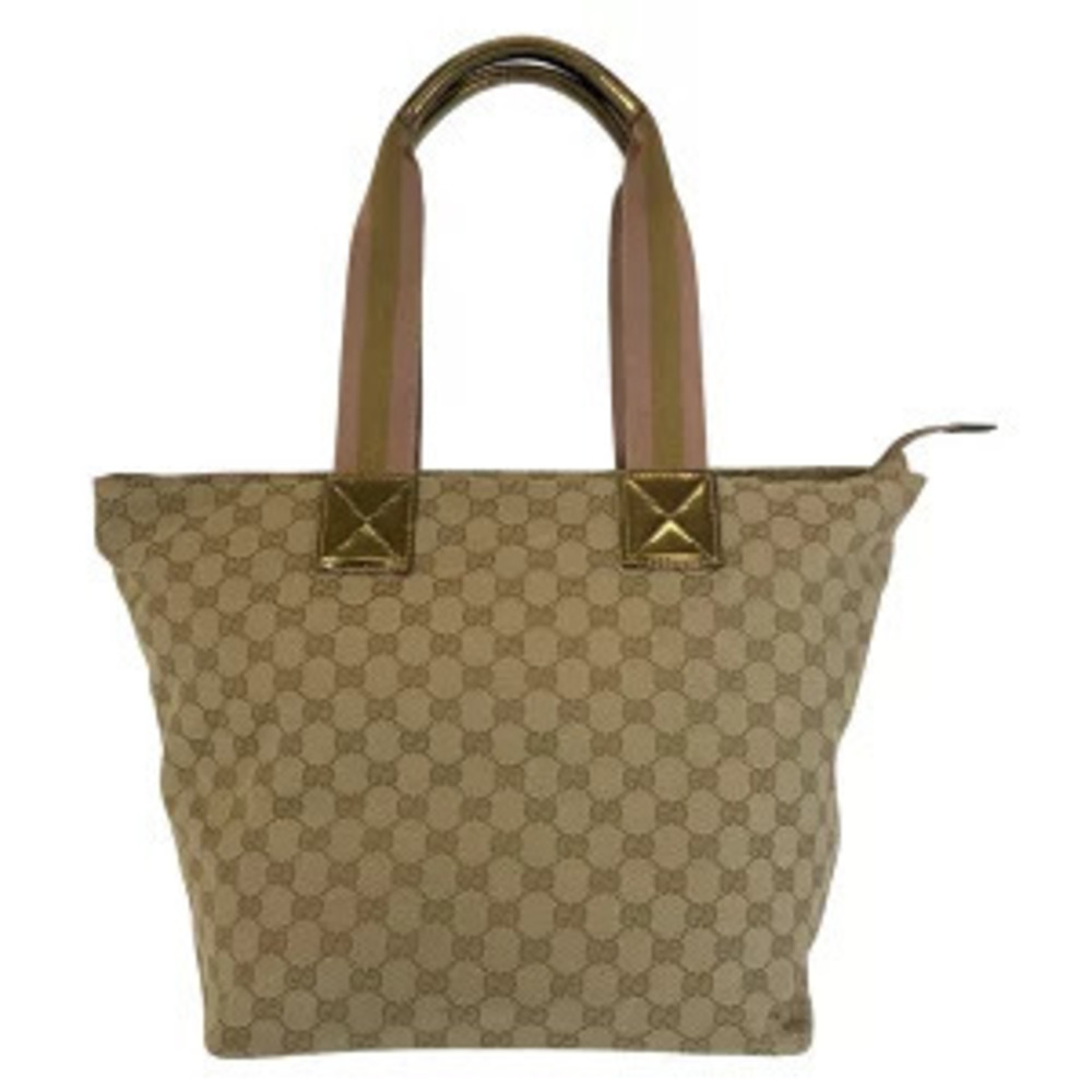 Gucci tote bag gold canvas shoulder GG beige Gold Tan